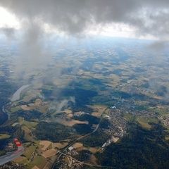 Flugwegposition um 16:15:53: Aufgenommen in der Nähe von Niederbayern, Deutschland in 2205 Meter